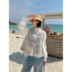 暗纹提花春意盎然马甲B2699 高定新中式 BUWANJUST 拾花记