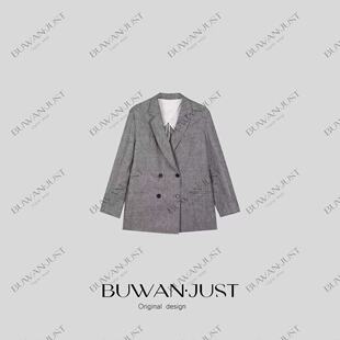 B2716 BUWANJUST高定满分亚麻宽松廓形百搭亚麻西装