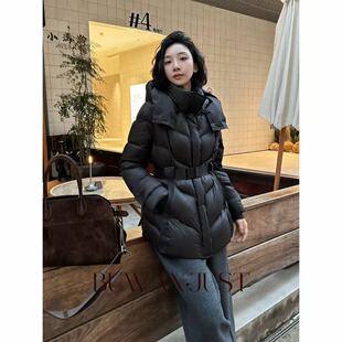 BUWANJUST B2320 匠心顶奢重工90白鹅绒保暖升级连帽收腰鹅绒服