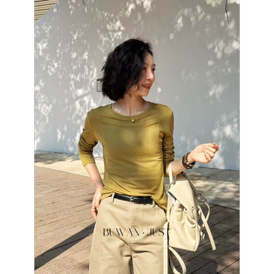 不晚BUWANJUST 【轻氧无拘】早春款天丝羊毛双纱结构感上衣B1105