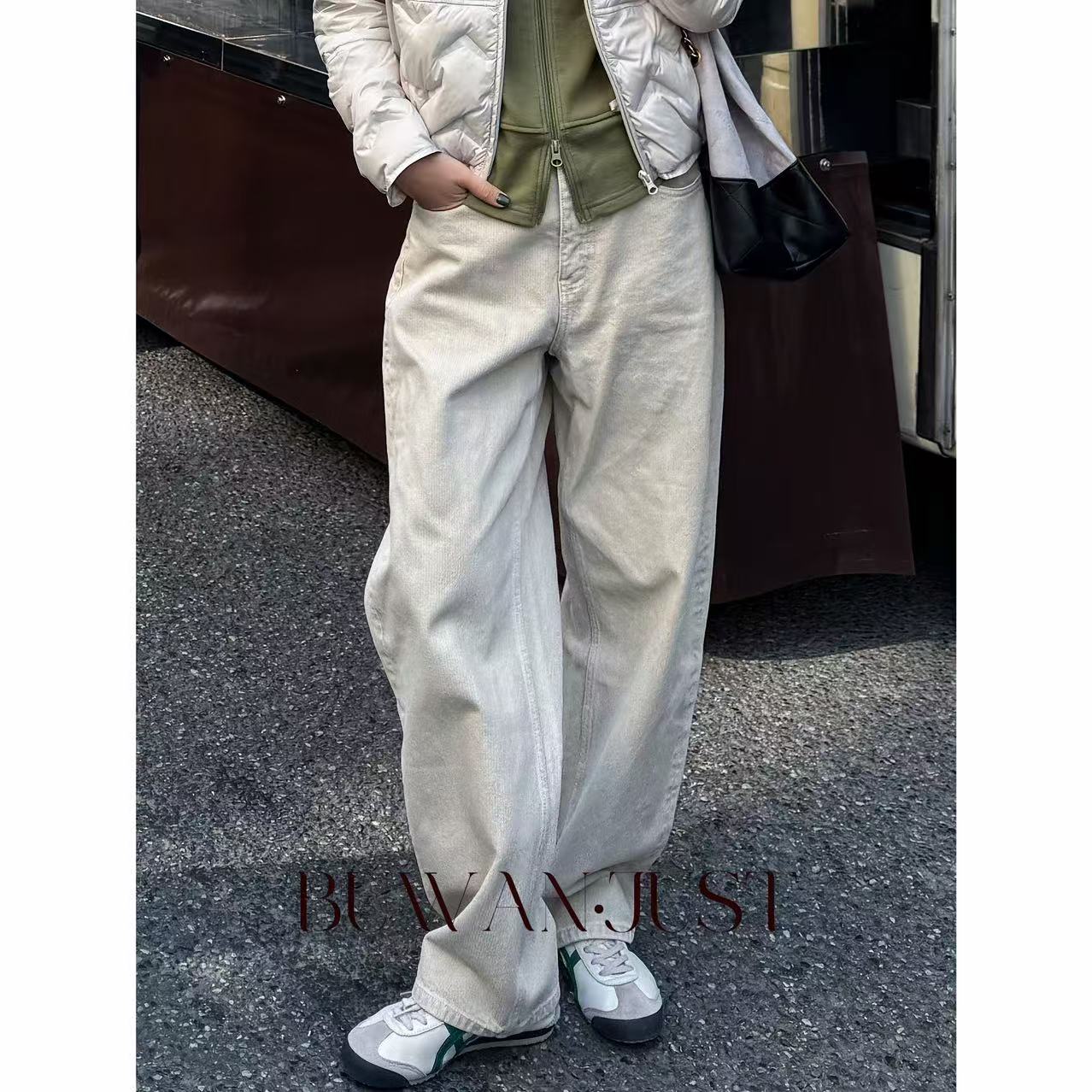 BUWANJUST高品定制加厚挺阔有型酵洗亲肤软牛仔休闲裤B2159