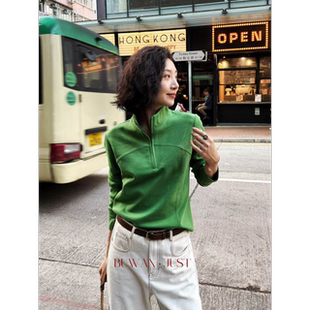 BUWANJUST高品定制密织新疆长绒棉立领半拉链运动卫衣B2616