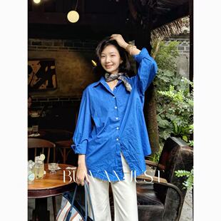 B2055 满分精梳棉大廓形定织定染高级感衬衫 BUWANJUST 可露丽