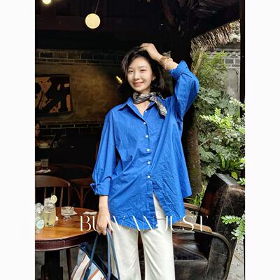 BUWANJUST【可露丽】满分精梳棉大廓形定织定染高级感衬衫 B2055