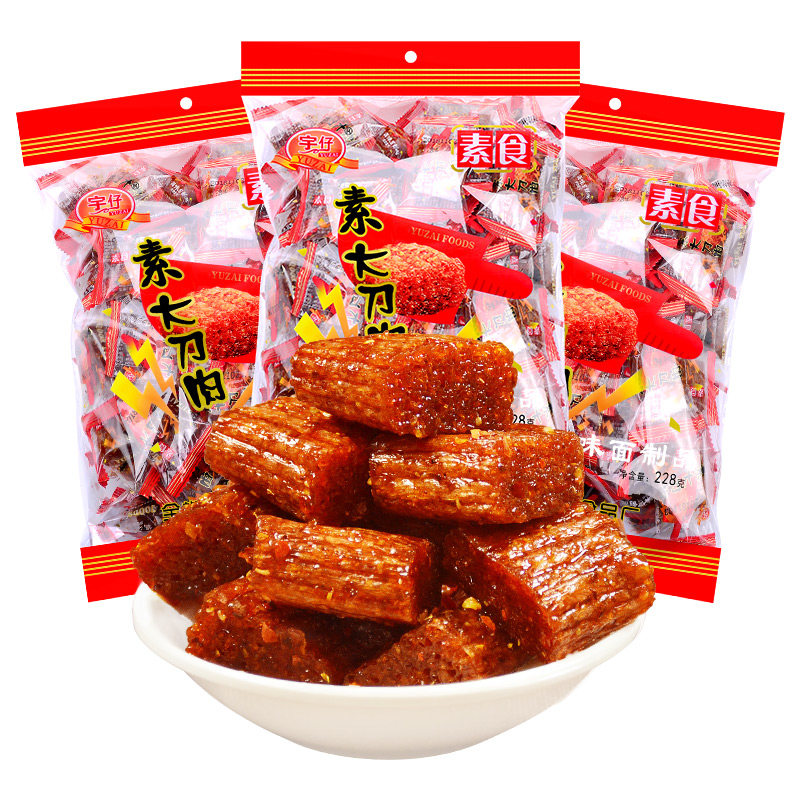 宇仔辣条素大刀肉辣条麻辣红油儿时网红小吃怀旧休闲零食解馋面筋