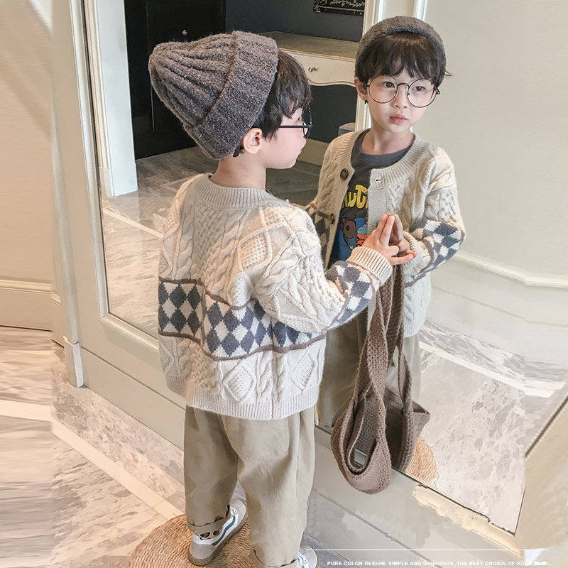 儿童开衫外套2025秋装新款韩版时尚洋气宽松休闲宝宝男童针织上衣,童装/婴儿装/亲子装,毛衣/针织衫,淘宝优惠券,粉丝福利购,淘宝优惠卷