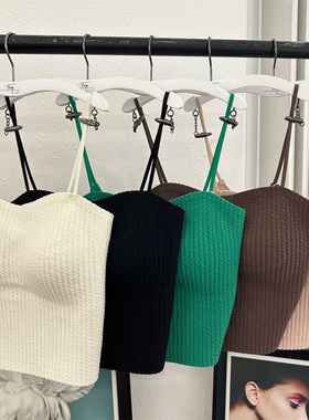 枫之欣072固定一体杯美背吊带背心裹胸内衣抹胸式短款聚拢露背