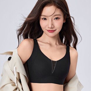大胸显小兔耳朵杯侧收副乳软提拉透气调整塑形文胸 美月馨563大版