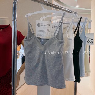 妃子纪3568时尚丝柔棉丝柔棉固定杯吊带网纱后背蕾丝V型美背背心