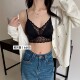 美月馨6605蕾丝V领轻薄微透美背自带胸可调节肩带性感辣妹裹胸