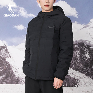 乔丹羽绒服男滑雪运动风休闲透气户外连帽短款保暖鸭绒上衣外套