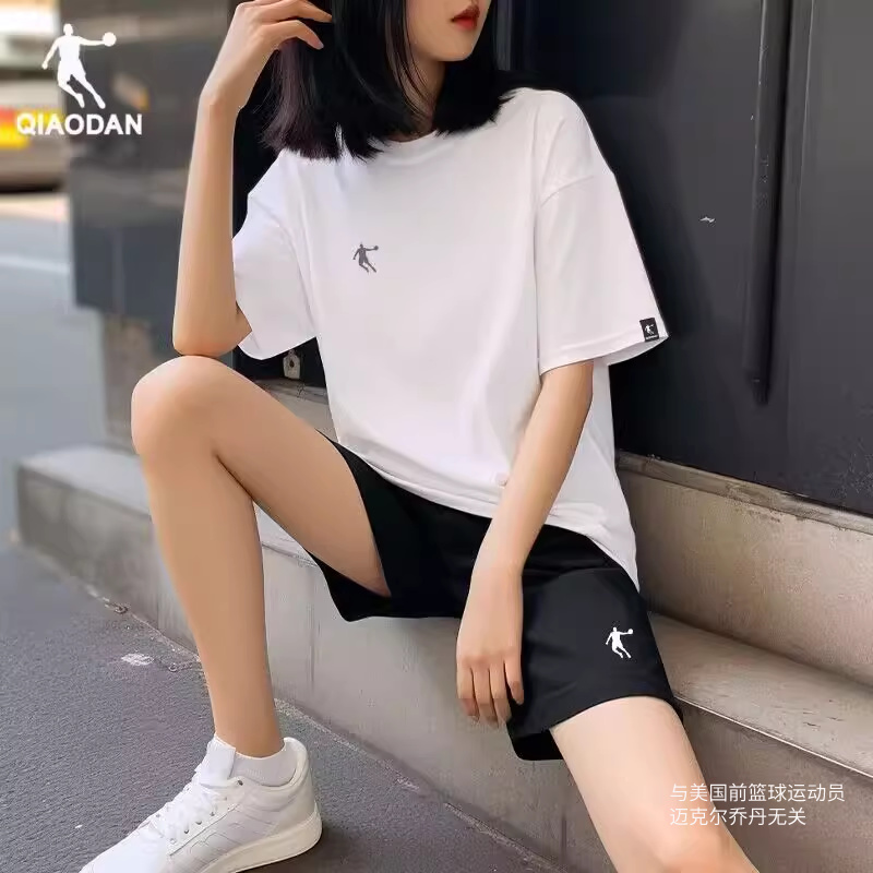 中国乔丹运动套装女2024夏款短袖短裤宽松跑步五分裤薄款两件套女