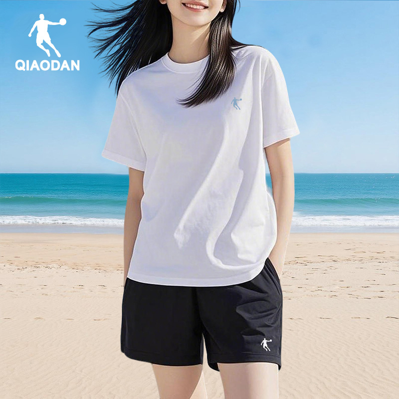 乔丹运动套装女夏季新款羽毛球服冰丝透气跑步速干健身两件套装女