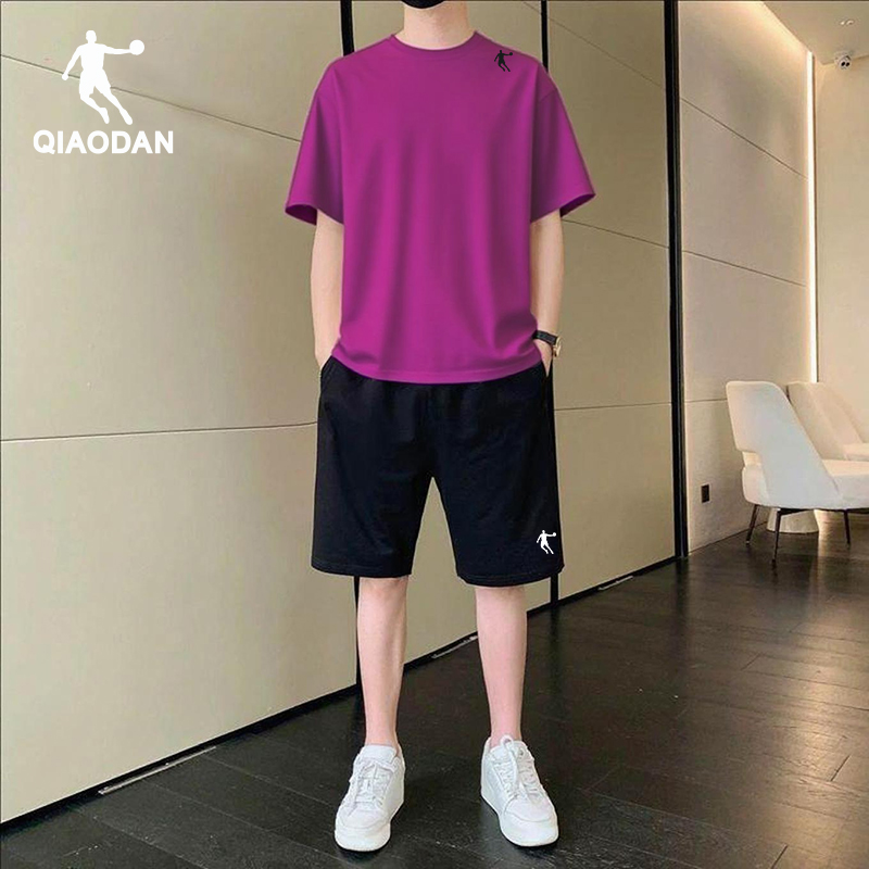 乔丹运动套装男夏季薄款冰丝透气男装短袖短裤跑步男生夏装一整套