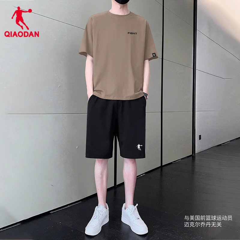 乔丹运动套装男2024跑步夏季短裤青少年透气运动服休闲夏装两件套