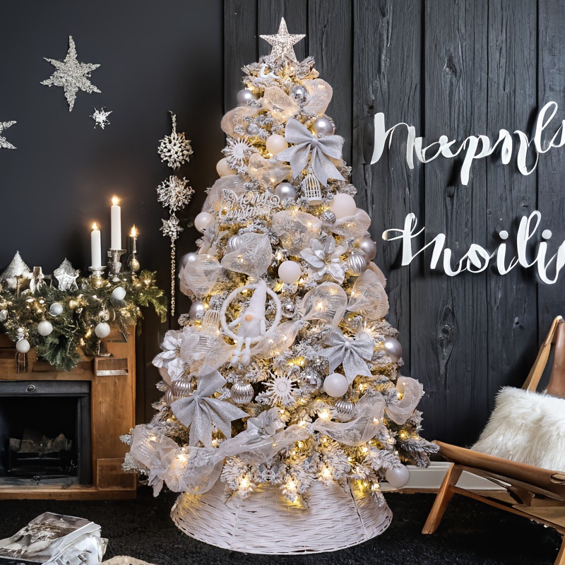 圣诞树感摆件网纱套餐白色装饰品