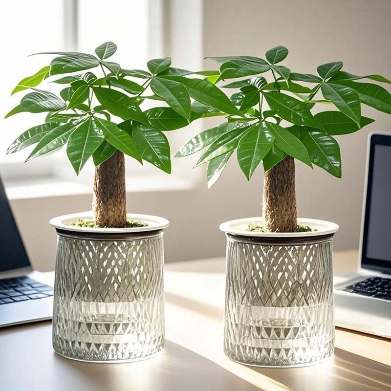 【买一送一】发财树小盆栽室内办公室绿植水培好养四季常