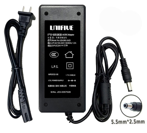 UNIFIVE优源DC24V2.5A电源适配器型号UEA360-2425