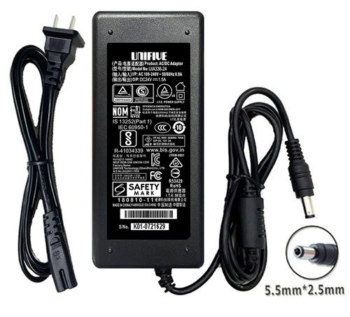 全新UNIFIVE优源科技DC24V1.5A电源适配器型号UIA336-24