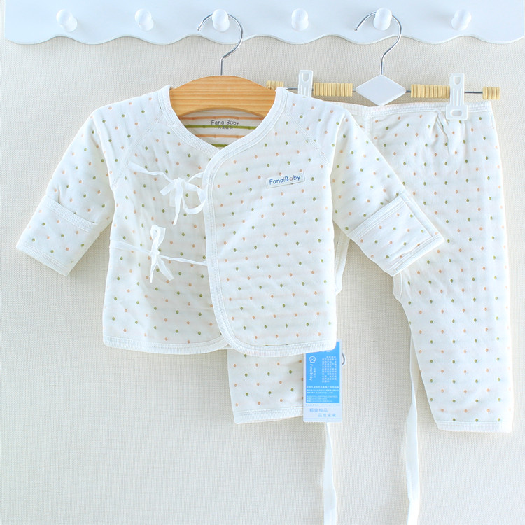 凡爱宝贝新生婴儿全棉绑带保暖衣裤初生宝宝系带套装春秋冬和尚服