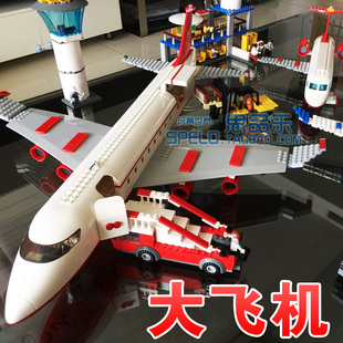 大型客机中国积木男孩城市组客运飞机拼装玩具运输儿童礼物