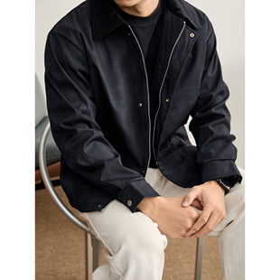 LUUD 秋冬老钱风双门襟防风外套水洗扎染灯芯绒拼接翻领夹克 男士