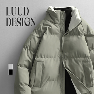 LUUD 薄荷绿清新极简风立领棉服外套男冬季户外4级防水保暖面包服