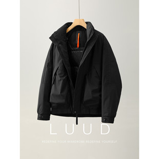 风外套男 轻盈御寒保暖90白鸭绒羽绒服分格充绒设计工装 LUUD 冬季