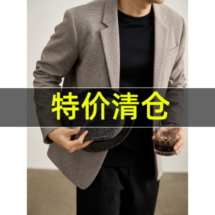 特价 时髦知识分子风绵羊毛混纺单西毛呢西服男秋冬重磅西服外套