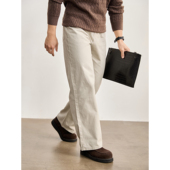 男100%纯棉水洗长裤 型牛仔裤 cleanfit雅灰色石磨宽松直筒版 LUUD