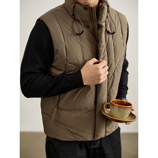外套 户外防风鸭绒立领羽绒马甲男功能性抽绳设计无袖 LUUD 冬季
