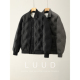 针织拼接款 LUUD 新款 白鸭绒翻领外套男冬圆形暗纹保暖羽绒服夹克