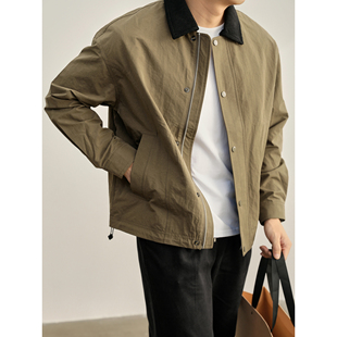 撞色翻领外套潮 男士 LUUD 底特律下摆抽绳夹克户外防风Boxy短宽款