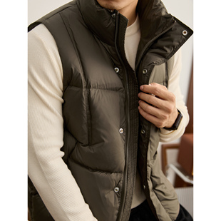 高品质白鸭绒保暖无袖 冬季 外套潮 都市通勤立领羽绒马甲男士 LUUD