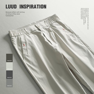 LUUD 都市轻奢男款9九分裤韩版潮流修身休闲裤提花条纹理锥形裤子