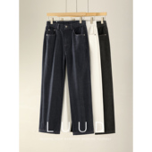 简约百搭半松紧腰休闲裤 LUUD 春季 牛仔直筒长裤 子 莱赛尔天丝男士