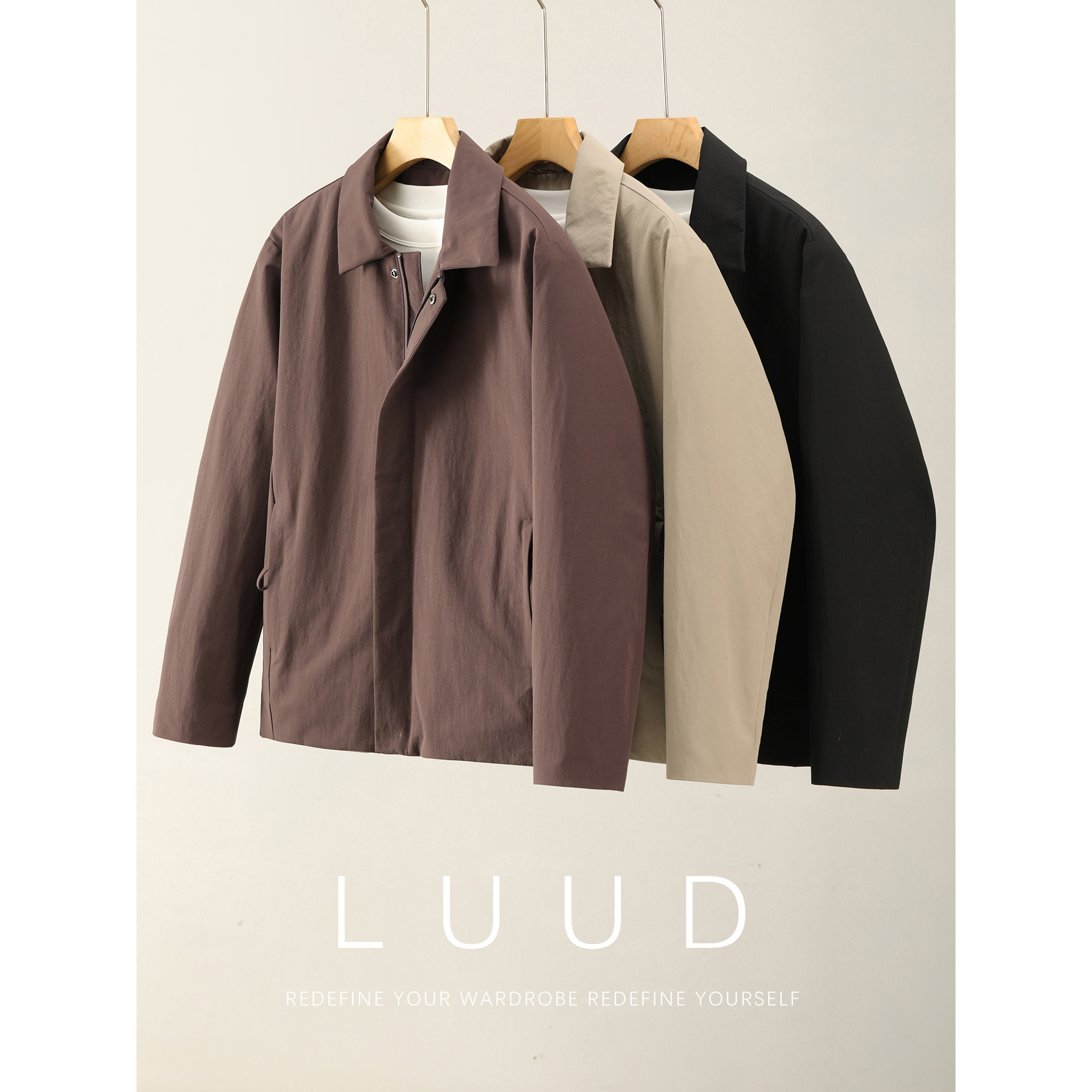 LUUD 日系复古内里夹棉外套男士冬季隐藏式拉链口袋保暖翻领夹克,男装,夹克,淘宝优惠券,粉丝福利购,淘宝优惠卷