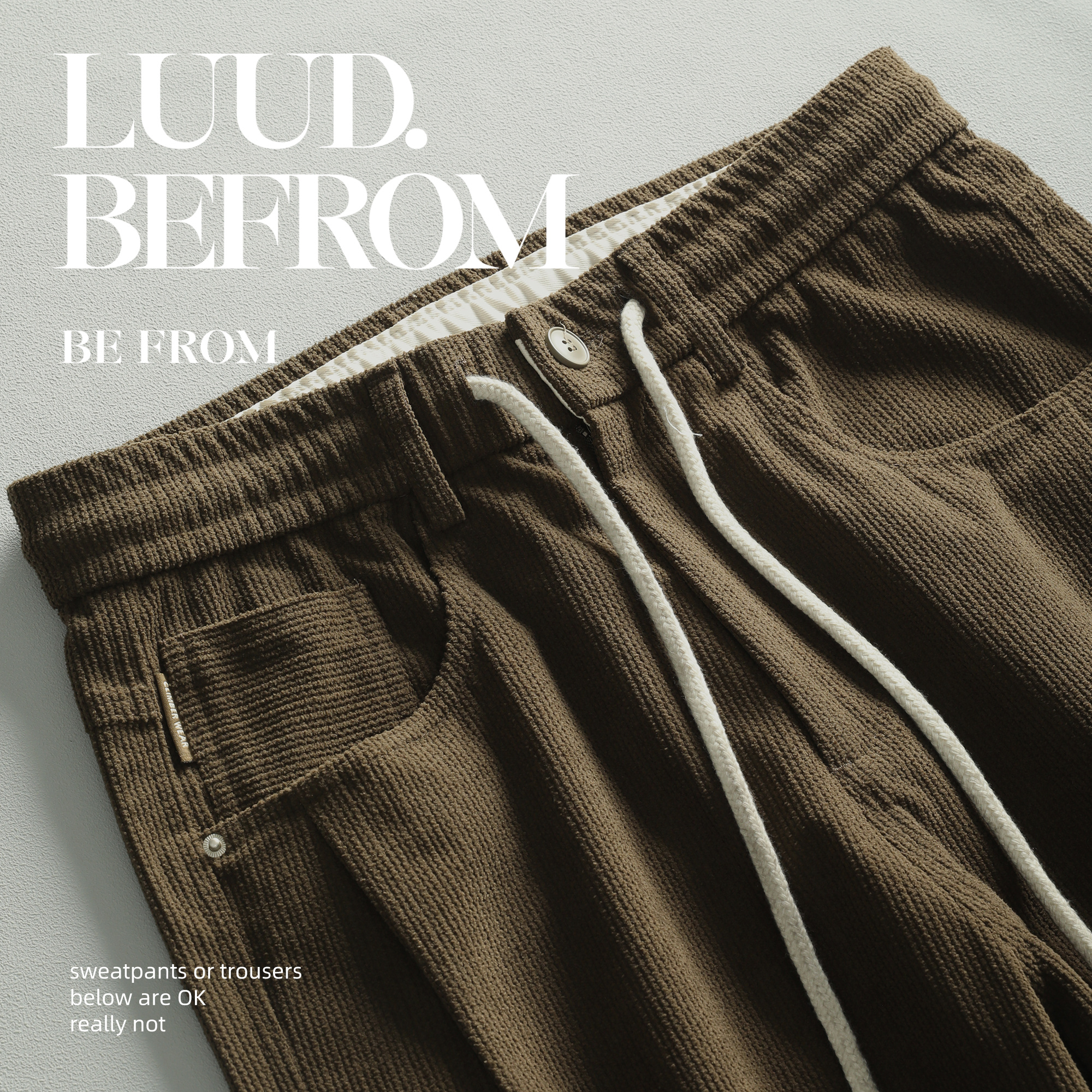 LUUD 男士轻奢复古潮流休闲裤日常百搭小脚长裤保暖灯芯绒裤子男