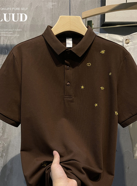 LUUD 轻奢高级感小刺绣POLO衫男士夏季舒适修身款短袖保罗衫上衣