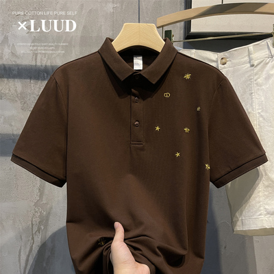 LUUD 轻奢高级感小刺绣POLO衫男士夏季舒适修身款短袖保罗衫上衣