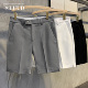潮 男士 夏季 LUUD 修身 薄款 短裤 轻商务开衩小直筒五分裤 西裤 休闲裤
