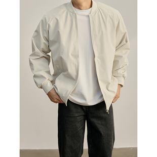 纯色棒球服领夹克男户外防风百搭插肩袖 新款 冲锋衣外套 秋季 LUUD