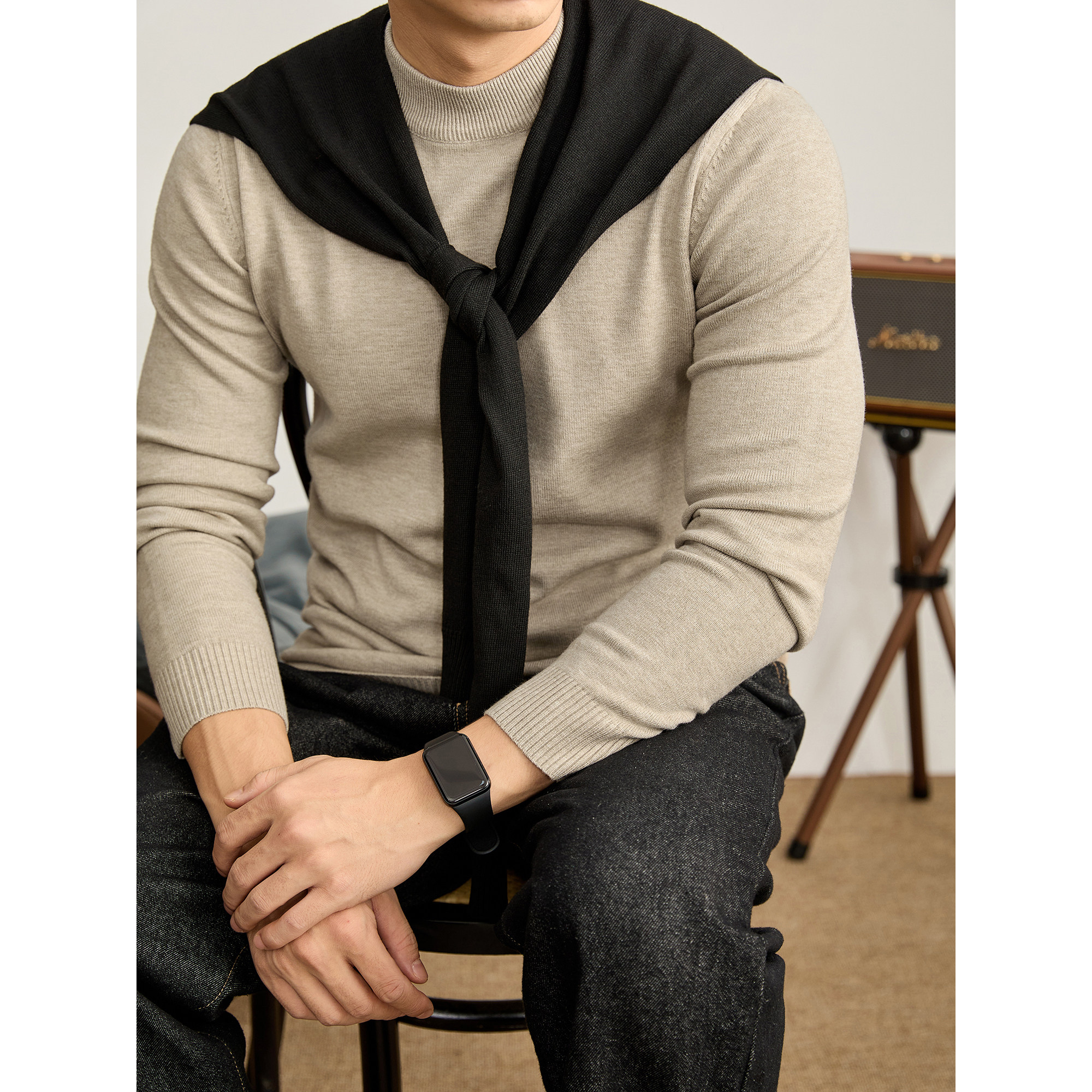 LUUD 全天候莫代尔保暖内搭毛衣男女同款复古百搭半高领针织衫冬,男装,针织衫/毛衣,淘宝优惠券,粉丝福利购,淘宝优惠卷