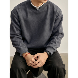 LUUD 型上衣 假两件小立领重磅550g针织卫衣男双层领口Boxy短宽版