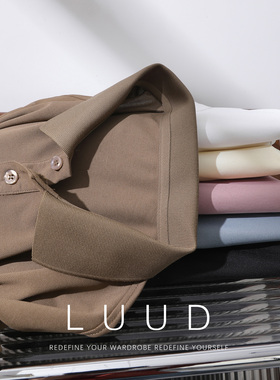 LUUD 基础款纯色polo衫男夏季潮牌百搭修身T恤透气凉感翻领上衣潮