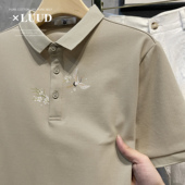小日系潮流印花短袖 翻领POLO衫 复古修身 LUUD 百搭男士 体恤上衣夏