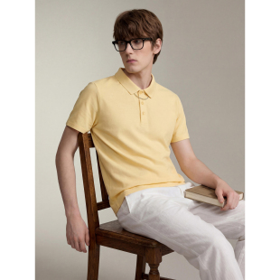 男夏亲肤透气精梳棉POLO衫 LUUD T恤衫 老钱风纯色正肩翻领短袖 意式