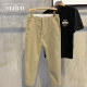 韩版 卡其布休闲裤 男简约复古直筒裤 LUUD夏新款 子纯色九分锥形裤 子