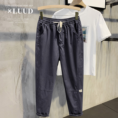 休闲裤luud夏天薄款抽绳松紧腰
