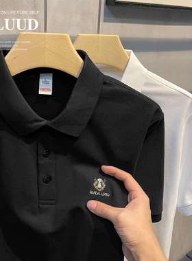 LUUD 羞羞熊创意刺绣翻领男装POLO衫潮流透气百搭修身短袖上衣夏